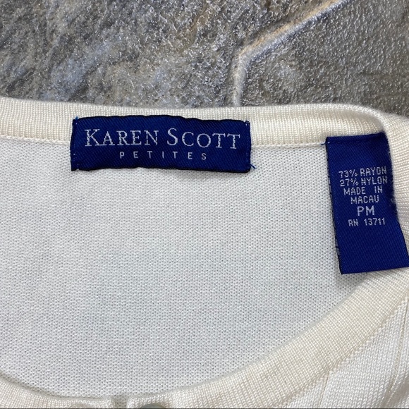 Karen Scott’s Petites Button Down Sweater - Picture 4 of 7
